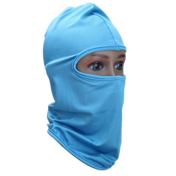Face protection mask / hood, for paintball, skiing, motorcycling, airsoft, light blue color